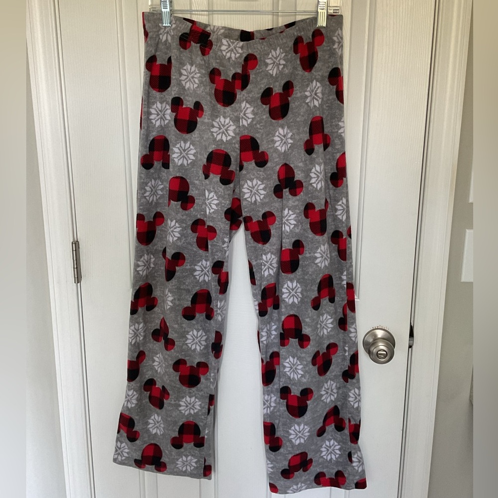 Disney Gray and Red Mickey Mouse Pajama Pants